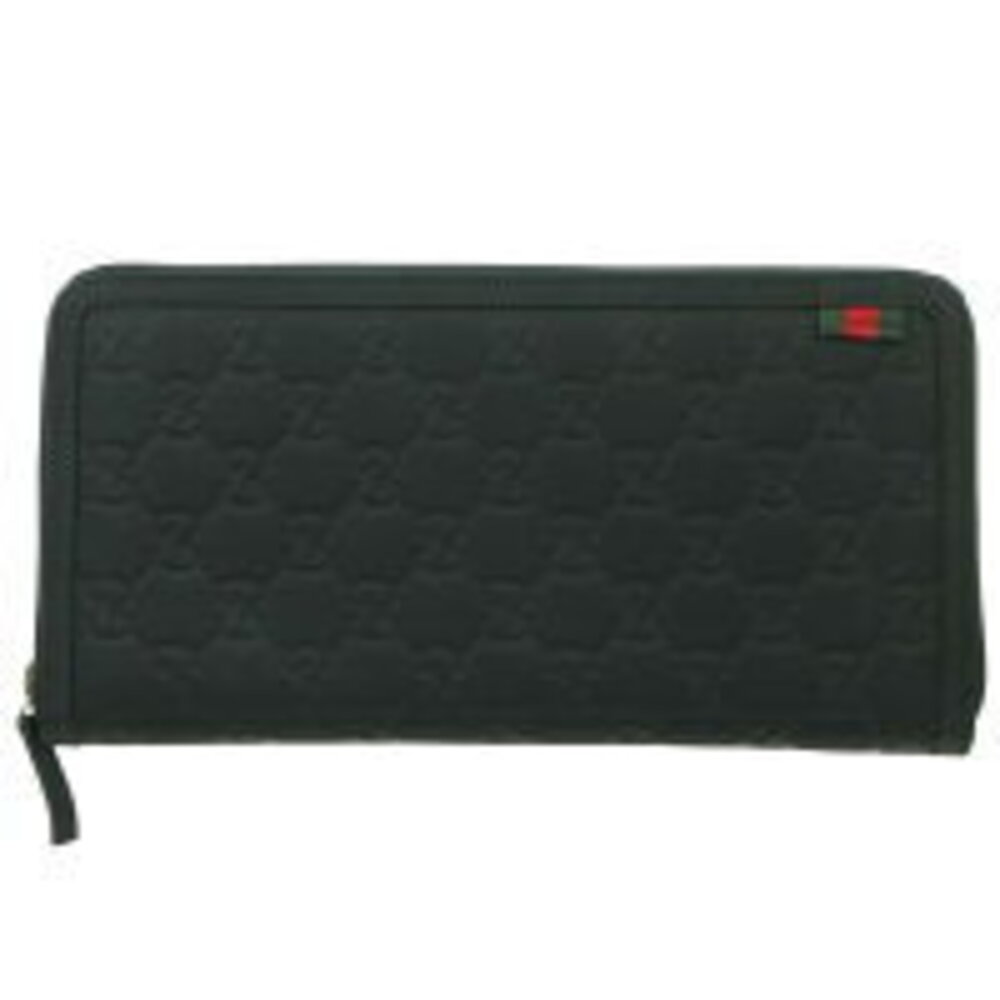 Gucci Long Wallet Guccissima Travel Case Zip Around Black